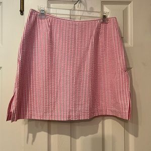 Pink and white striped skort. Size 10 NWT